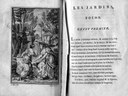 Die Malerei macht der Architektur die Gartenkunst streitig, Radierung von Pierre-François Laurent (1739–1809) nach Charles-Nicolas Cochin (1715–1790); Bildquelle: Delille, Jacques: Les jardins, ou l'art d'embellir les paysages, Paris 1782.