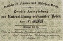 Los des Frankfurter Frauen- und Mädchenvereines zur Unterstützung verbannter Polen, Frankfurt am Main, Papier, 10 × 15 cm, 1832; Bildquelle: Mit freundlicher Genehmigung des Instituts für Stadtgeschichte, Institut für Stadtgeschichte Frankfurt am Main, Criminalia: Akten 11354. 