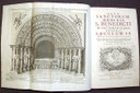 Titelblatt von Acta sanctorum Ordinis Sancti Benedicti.; Bildquelle: Luc d’Achery / Jean Mabillon: Acta sanctorum Ordinis s. Benedicti in saeculorum classes distributa. Vol. 4:. Folio. Paris 1677.