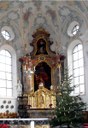 Altar der Pfarrkirche St. Remigius in Mettau, Kanton Aargau, Schweiz, Farbphotographie, 2011, Photograph: Rauenstein; Bildquelle: Wikimedia Commons, http://commons.wikimedia.org/wiki/File:Mettau,_Altar_der_Kirche_St._Remigius.jpg?uselang=de.GNU General Public License