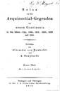 Alexander von Humboldt und Aimé Bonplandt: Reise in die Aequinoctial-Gegenden des neuen Continents in den Jahren 1799, 1800, 1801, 1803 und 1804. Verfasst von Alexander von Humboldt und Aimé Bonplandt. J. G. Cotta, Stuttgart und Tübingen. Titelblatt von Band 1, genaue Maße unbekannt. Quelle: Google Books, https://books.google.de/books?id=rZI1AAAAIAAJ. 