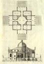 Andrea Palladio (1508–1580), Villa La Rotonda, 1570; Bildquelle: Palladio, Andrea: I quattro libri dell'architettura, Venedig 1570, vol. 2, S. 17, Exemplar der Niedersächsischen Staats- und Universitätsbibliothek Göttingen, Signatur 4 M ARCH I, 1293 RARA.