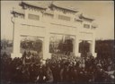 Dedication of Memorial Gateway Arch (Ketteler Memorial) in Peking, China, black-and-white photograph, 1903, unknown photographer; source: Digital Commonwealth, http://ark.digitalcommonwealth.org/ark:/50959/n8710222h, Creative Commons Attribution Non-Commercial No Derivatives License (CC BY-NC-ND), http://creativecommons.org/licenses/by-nc-nd/3.0/.