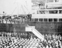 Verabschiedung des deutschen Expeditionskorps durch Kaiser Wilhelm II. [Hunnenrede] vor der Einschiffung nach China in Bremerhaven, black-and-white photograph, 1900, unknown photographer; source: Bundesarchiv, Bild 146-1970-068-53 / CC-BY-SA, https://commons.wikimedia.org/wiki/File:Bundesarchiv_Bild_146-1970-068-53,_Bremerhaven,_Verabschiedung_des_ostasiatischen_Expeditionskorps.jpg, Creative Commons Attribution-Share Alike 3.0 Germany license, https://creativecommons.org/licenses/by-sa/3.0/de/deed.en.