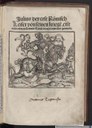 Gaius Iulius Caesar / Matthias Ringmann: Julius der erst römisch Keyser von seinem Kriege, Straßburg 1507, Titelblatt; Bildquelle: BSB, http://daten.digitale-sammlungen.de/bsb00001890/image_3