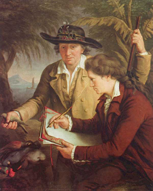 John Francis Rigaud (1742–1810), Johann Reinhold und Georg Forster in Tahiti, o. J. [zwischen 1775–1780]; Bildquelle: wikimedia commons, http://commons.wikimedia.org/wiki/File:Forsterundsohn.jpg?uselang=de.
