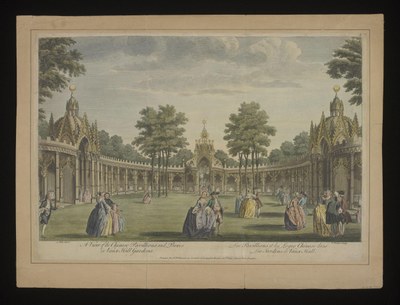 Ansicht der chinesischen Pavillons und Logen in den Vauxhall Gardens