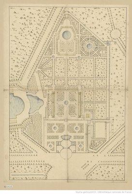 Plan de l'ancien Trianon de Porcelaine et des jardins