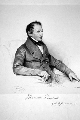 Josef Kriehuber (1774–1856), portrait of Joseph von Hammer-Purgstall (1774–1856), lithography (photographic reproduction), 1843, photographer: Peter Geymayer; source: private collection, wikimedia commons, http://commons.wikimedia.org/wiki/File:Hammer_Purgstall.jpg. 