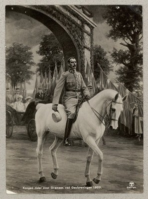 König Christian X. reitet über die alte Grenze von Nordschleswig 1920 IMG