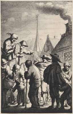 A hawker selling songs and pamphlets in a Dutch village, ca. 1632–1634 IMG
