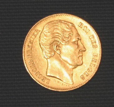 Münze, die Leopold  I., König von Belgien zeigt.