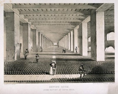 The drying room, opium factory at Patna, India IMG