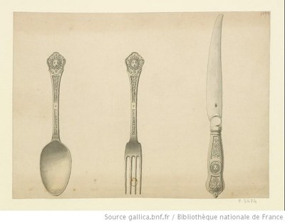 Löffel, Gabel und Messer des Königs 1727 IMG