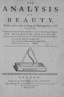 William Hogarth (1697–1764), The Analysis of Beauty, London 1753, Titelblatt; Bildquelle: Zentralinstitut für Kunstgeschichte, München.