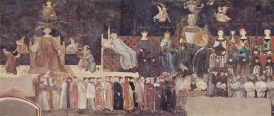 Ambrogio Lorenzetti, Allegorien der guten und der schlechten Regierung, Fresko, 1338–1340