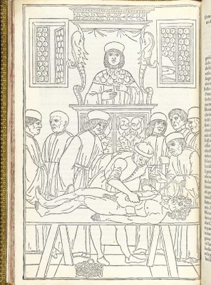 Fasciculus Medicinae von Johannes de Katham, Scan der Buchinnenseite, Bildquelle: http://www.nlm.nih.gov/exhibition/historicalanatomies/ketham_home.html