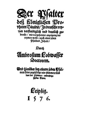 Ambrosius Lobwasser, Der Psalter deß Königlichen Propheten Dauids IMG