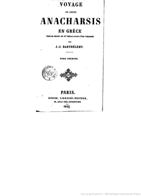 Voyage du Jeune Anacharsis en Grèce, Titelblatt IMG