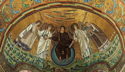 Apse mosaic in basilica of San Vitale, Ravenna, Italy 