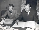 Phelan and Lie sign UN agreement, 1946 IMG