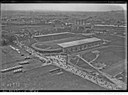 Fußball-Finalspiel, Luftaufnahme des Stade Olympique de Colombes in Paris IMG