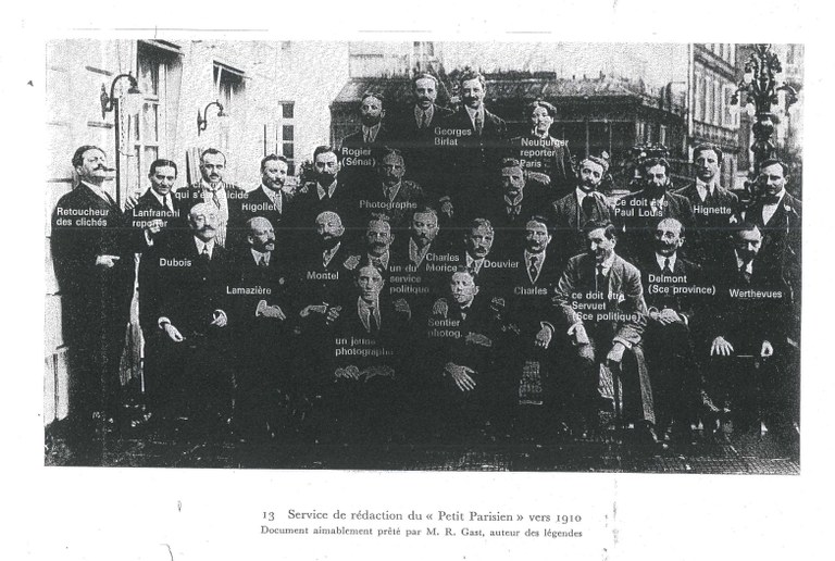 Foto der zahlreichen Redaktionsmitglieder des "Petit Parisien" um 1910
