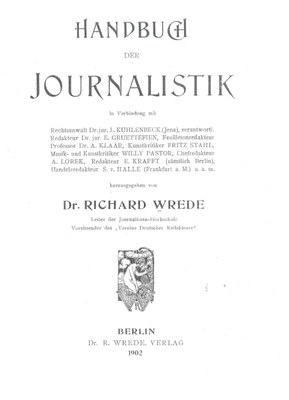 Handbuch der Journalistik 1902