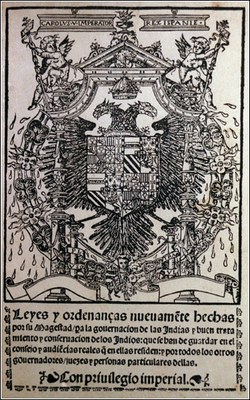 Promulgation der Nuevas Leyes (Neue Gesetze) Karls V. (1542) IMG