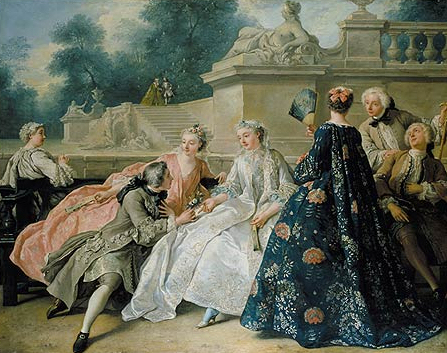 Jean François de Troy (1679–1752), La Déclaration de l’Amour, Öl auf Leinwand, 1731; Bildquelle: © Stiftung Preußische Schlösser und Gärten Berlin-Brandenburg. 