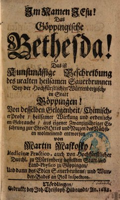 Das Göppingische Bethesda, Titelblatt