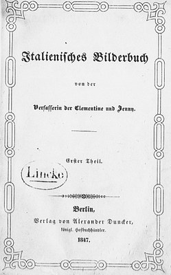 Fanny Lewald, Italienisches Bilderbuch, 1847