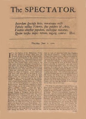 [Joseph Addison / Richard Steele]: The Spectator (1711–1714), Nr. vom 7. September 1711. Bildquelle: http://commons.wikimedia.org/wiki/File:Spectator.jpg.