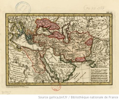 Johann Matthias Haas (1684–1742): Imperium Persarum priorum, vel Achaemenidaru, aut cajaniorum, prostatu potissimu [sic] sub Dario v. Histaspide, 1742; source: BnF Gallica, http://gallica.bnf.fr/ark:/12148/btv1b59636343.