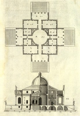 Künstler: Andrea Palladio, 1570, Bildquelle: 'I quattro libri dell'architettura', vol. 2, S. 17, Exemplar der Niedersächsischen Staats- und Universitätsbibliothek Göttingen, Signatur 4 M ARCH I, 1293 RARA.