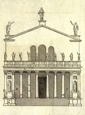 Andrea Palladio (1508–1580), Sol-und-Luna-Tempel, 1570; Bildquelle: Palladio, Andrea: I quattro libri dell'architettura, Venedig 1570, vol. 4, S. 35, Exemplar der Niedersächsischen Staats- und Universitätsbibliothek Göttingen, Signatur 4 M ARCH I, 1293 RARA. 