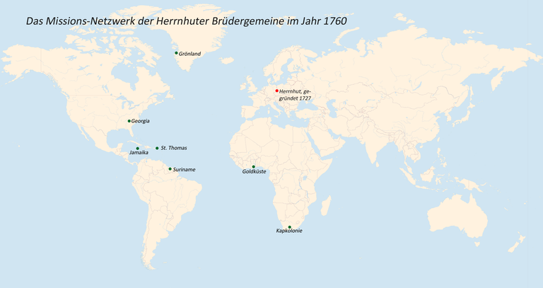 Das Missions-Netzwerk der Herrnhuter Brüdergemeine im Jahr 1735 IMG