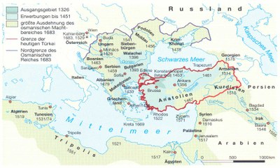 Karte der Ausdehnung des Osmanischen Reiches IMG Karte der Ausdehnung des Osmanischen Reiches IMG