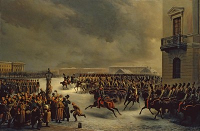 Die berittene Leibgarde schlägt den Aufstand gegen Nikolaus I. nieder IMG Die berittene Leibgarde schlägt den Aufstand gegen Nikolaus I. nieder IMG
