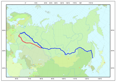 Transsibirische Eisenbahn Verlaufsstrecke IMG