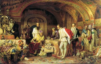 Zar Iwan IV. zeigt Jerome Horsey seinen Schatz IMG