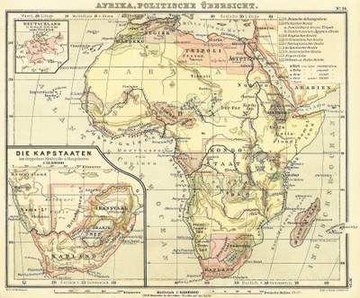 Afrika, Politische Übersicht mit Nebenkarte der Kap-Staaten, 1888 IMG Afrika, Politische Übersicht mit Nebenkarte der Kap-Staaten, 1888 IMG
