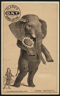 Jumbo der Elefant und Oscar Wilde: Werbung für Baumwolle, 1882 IMG