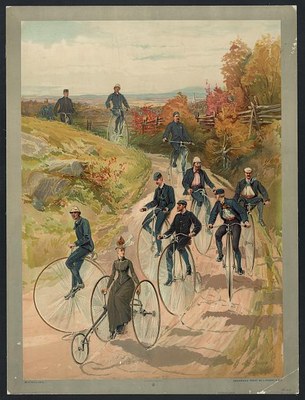 Sozialer Ausflug auf Fahrrädern, ca. 1887 IMG