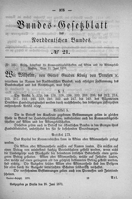 Bundesgesetzblatt des Norddeutschen Bundes, Nr. 21 IMG
