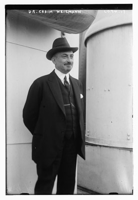 Dr. Chaim Weizmann (1875-1952), s/w Photographie o. J.; Quelle: Library of Congress, George Grantham Bain Collection